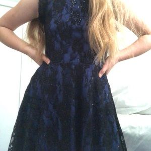 Host Pick! NWT btween blue/ black sheer lace dress